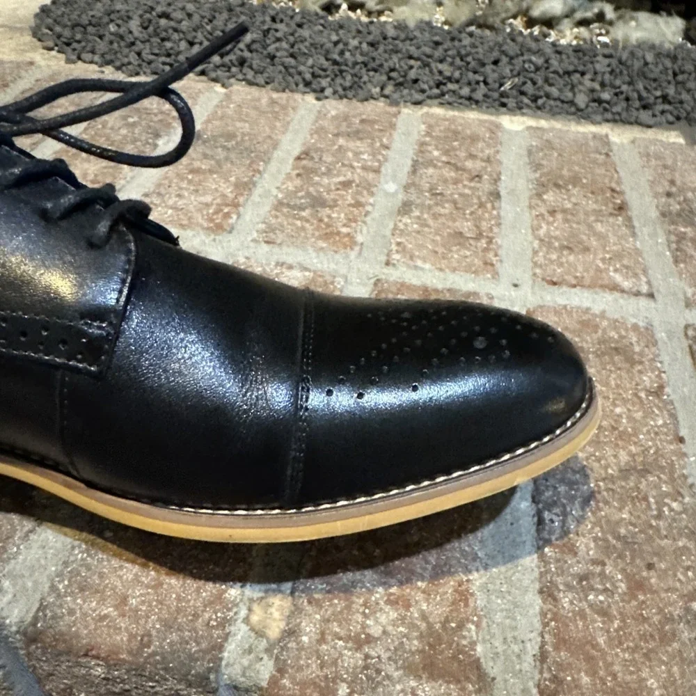 Stacy‎ Adams Darren Cap Toe Oxford Mens size 7M Leather Black #292